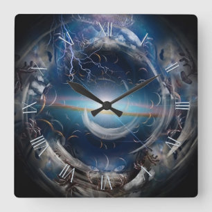 The vortex of insanity square wall clock