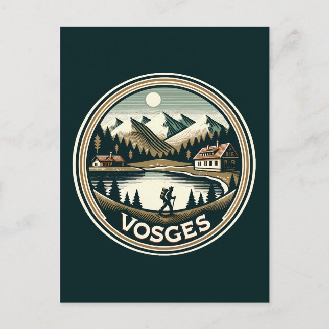 The Vosges France Badge Postcard (Front)