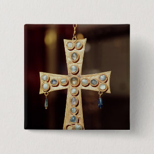 The Votive crown of a Visigoth king 2 Inch Square Button