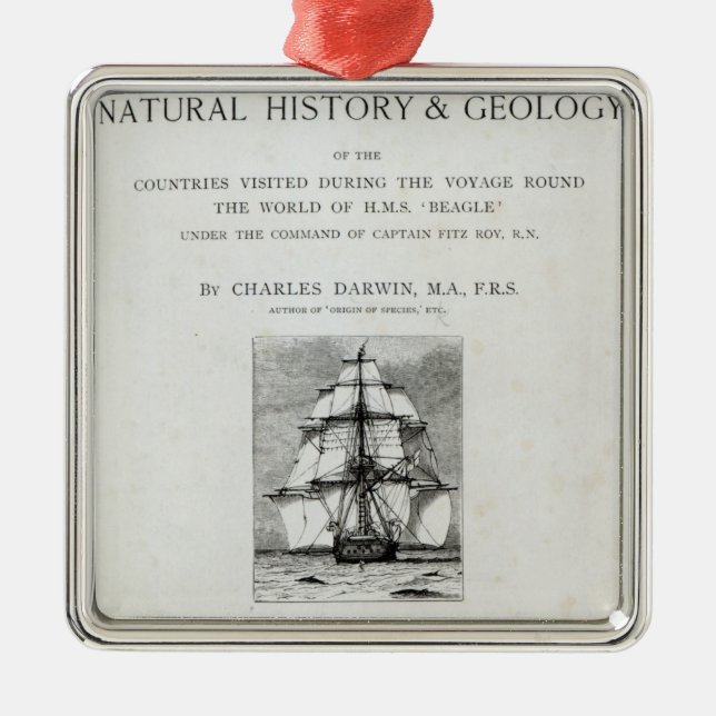 The Voyage of the Beagle Metal Ornament (Front)