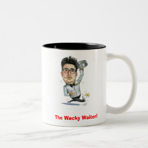 The Wacky Waiter!... Caricature Joe Mug! Two-Tone Coffee Mug