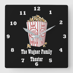 The Wagner Family Theatre add name Square Wall Clock