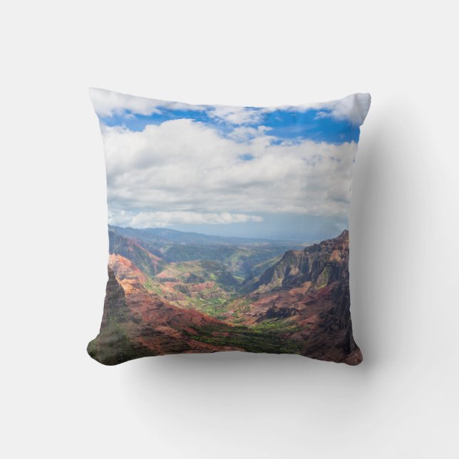The Waimea Canyon Throw Pillow (Front)