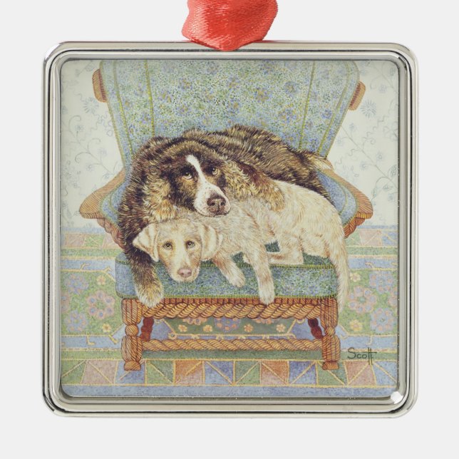 The waiting game metal ornament (Front)