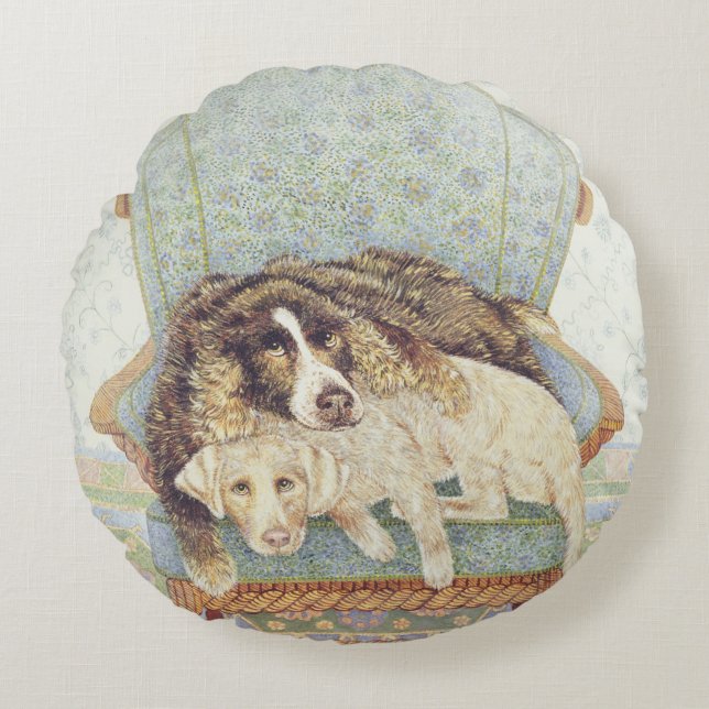 The waiting game round pillow (Front)