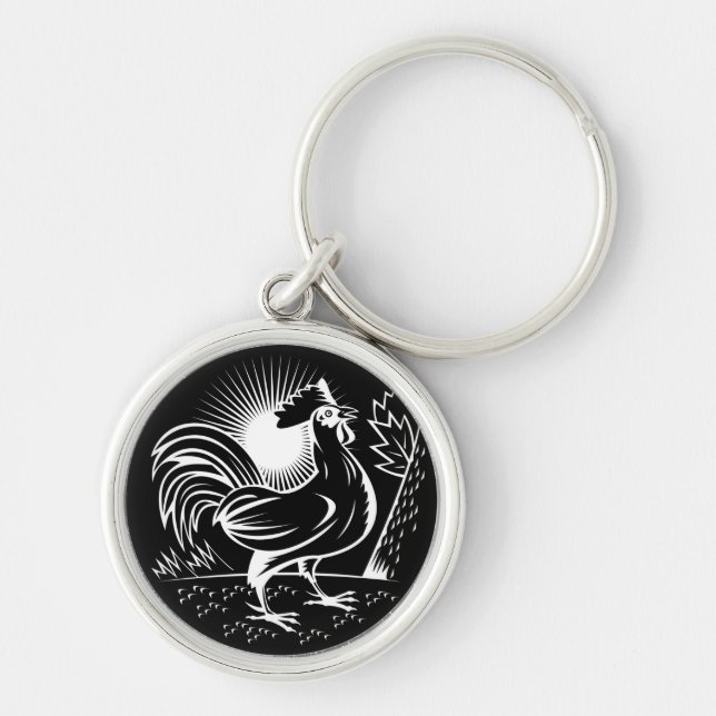 The Wake Up Rooster Keychain (Front)