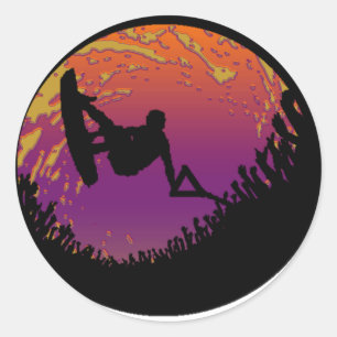 THE WAKEBOARD SCARECROW CLASSIC ROUND STICKER