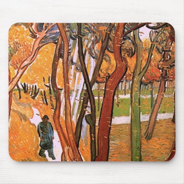 The Walk: Falling Leaves by Vincent van Gogh Mouse Pad (Front)