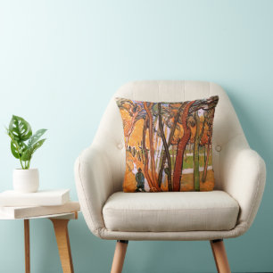 The Walk: Falling Leaves by Vincent van Gogh Throw Pillow