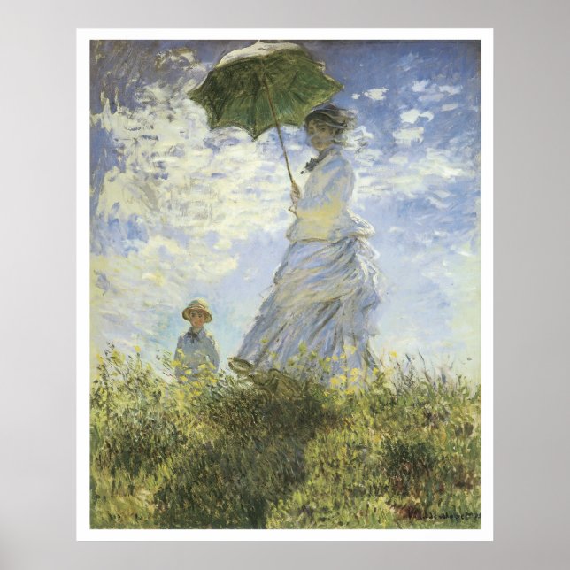 The Walk, Lady with a Parasol, 1875 Claude Monet Poster (Front)