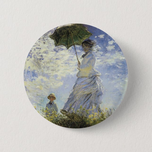 The Walk, Lady with a Parasol 2 Inch Round Button (Front)
