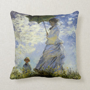 The Walk, Lady with a Parasol Throw Pillow