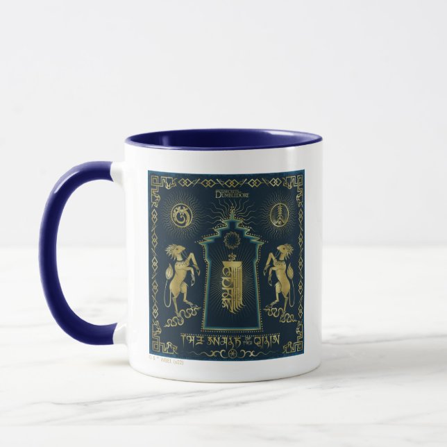 The Walk of The Qilin Golden Tower Tapestry Mug (Left)