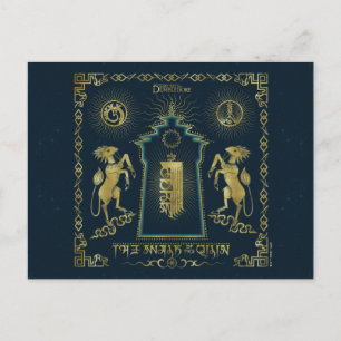 The Walk of The Qilin Golden Tower Tapestry Postcard