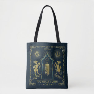 The Walk of The Qilin Golden Tower Tapestry Tote Bag