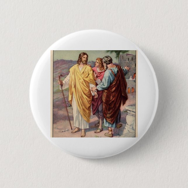 The walk to emmaus 2 inch round button (Front)
