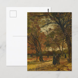 The Walker Among Autumn Leave by  Vincent van Gogh Postcard