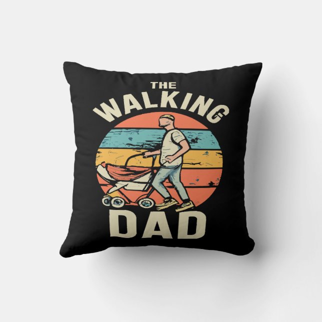 the walking dad throw pillow (Back)