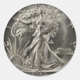 The Walking Liberty Half Dollar Classic Round Sticker