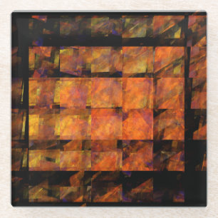 The Wall Abstract Art Glass Coaster