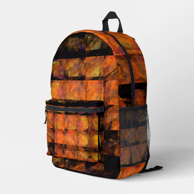 The Wall Abstract Art Printed Backpack (Back Corner Right)