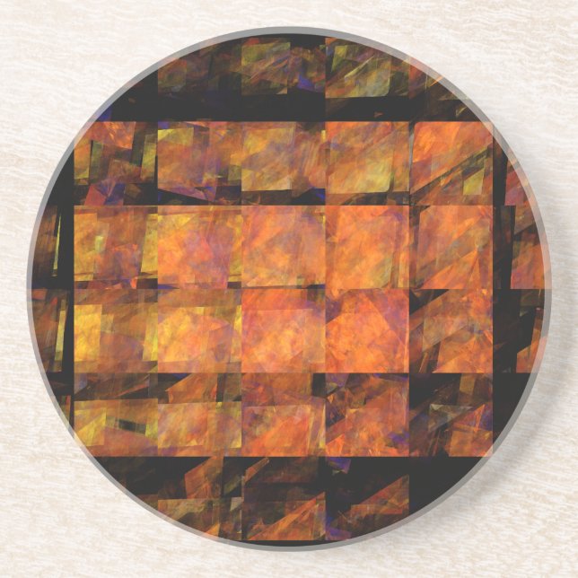 The Wall Abstract Art Sandstone Coaster (Front)