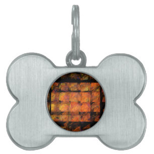 The Wall Abstract Geometric Fire Art Modern Pet ID Tag