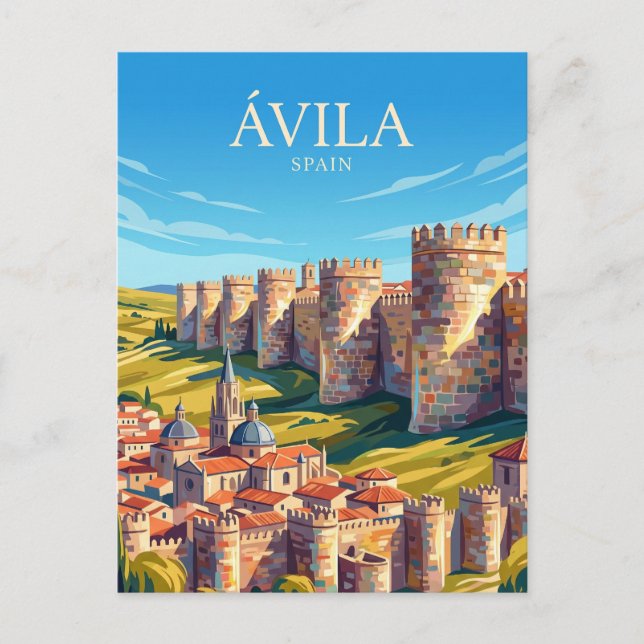 The Walls of Ávila Spain Postcard (Front)