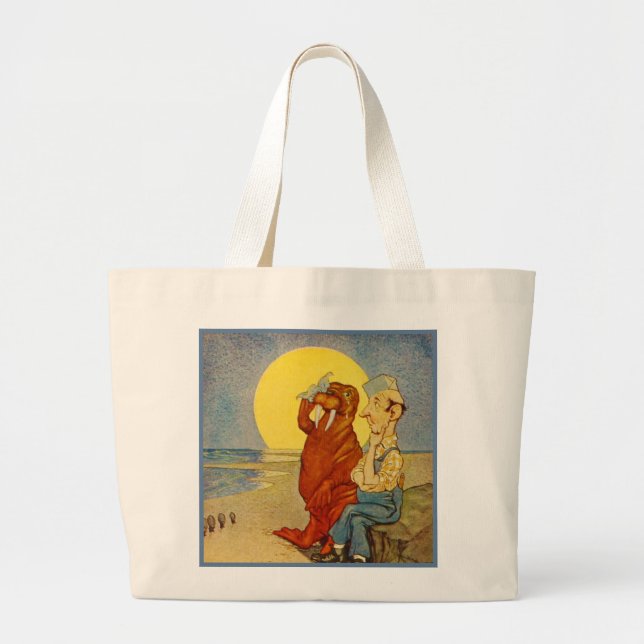 The Walrus and the Carpenter Large Tote Bag (Front)