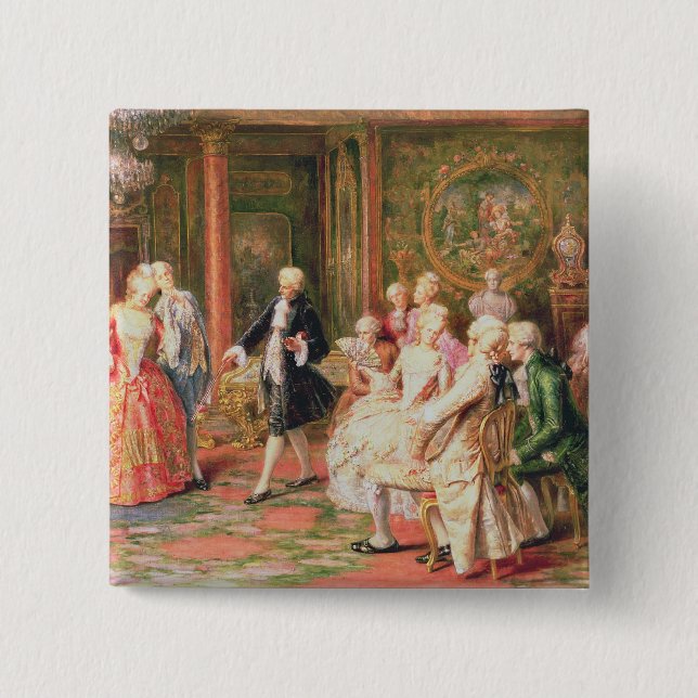 The Waltz 2 Inch Square Button (Front)