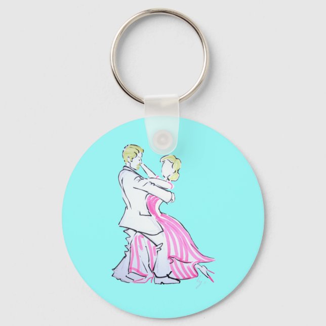 The Waltz Dancers Graphic design Keychain (Front)
