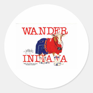The Wander Indiana Cow Classic Round Sticker