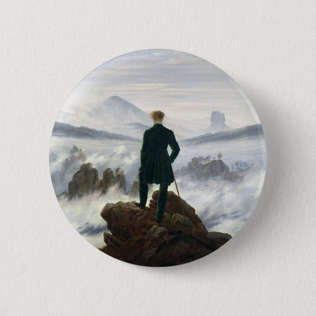 The Wanderer above the Sea of Fog 2 Inch Round Button (Front)