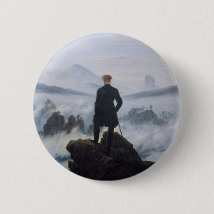The wanderer above the sea of fog 2 inch round button