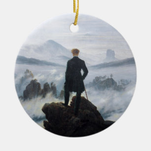 The wanderer above the sea of fog by Caspar David Ceramic Ornament