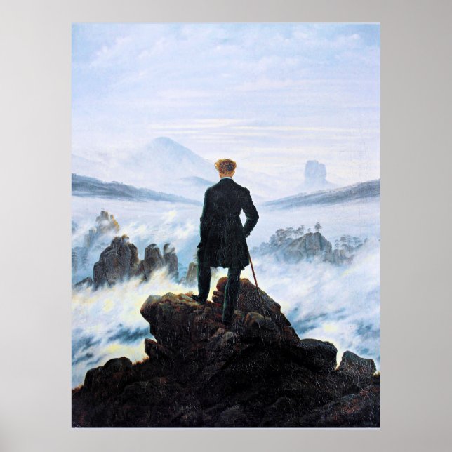 The Wanderer Above the Sea of Fog, fine art Poster (Front)