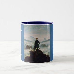 The wanderer above the sea of fog Two-Tone coffee mug