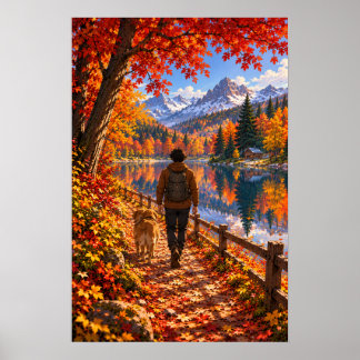The Wanderer Autumn Lake Poster