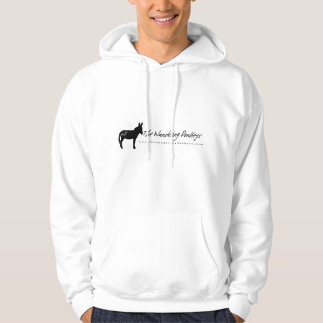 The Wandering Donkeys White Logo Adult Hoodie L (Front)