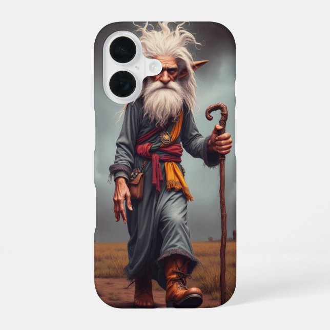 The Wandering Elf Wizard iPhone 16 Case (Back)