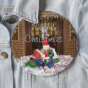 The Wandering Star   Merry Christmas Away From Hom 6 Inch Round Button
