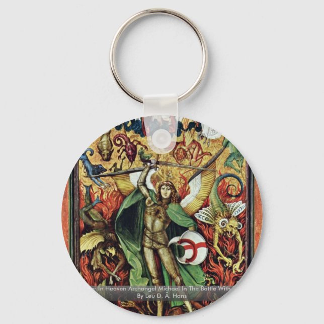 The War In Heaven Archangel Michael In The Battle Keychain (Front)