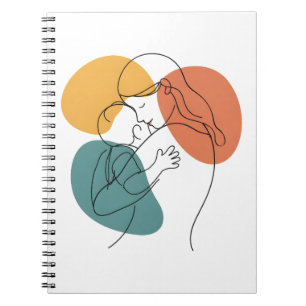 The Warmth of a Mother's Embrace: Minimalist Line Notebook