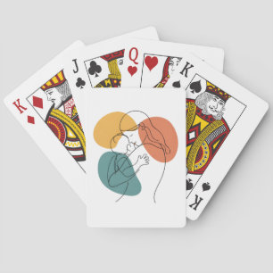 The Warmth of a Mother's Embrace: Minimalist Line  Playing Cards