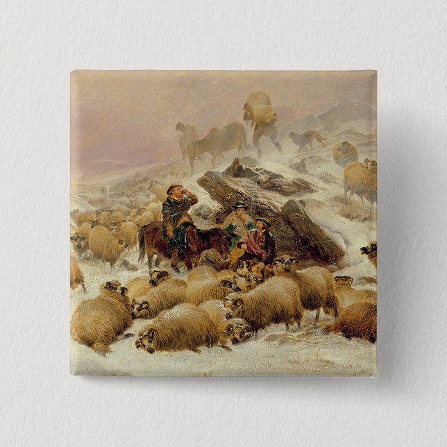 The Warmth of a Wee Dram 2 Inch Square Button (Front)