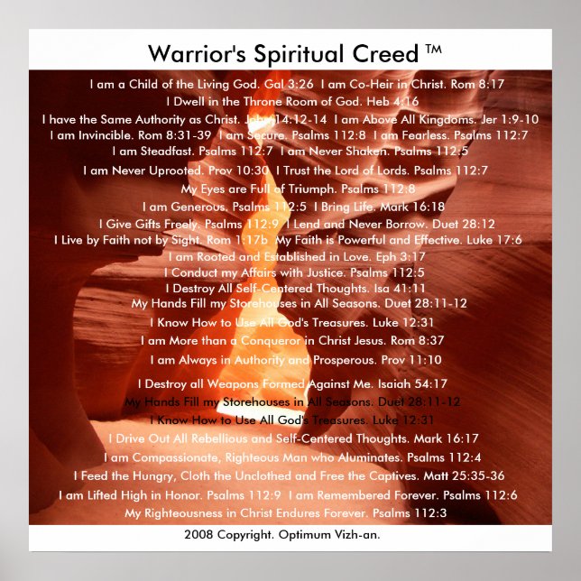 The Warriors Creed by WarriorsCreed Poster (Front)
