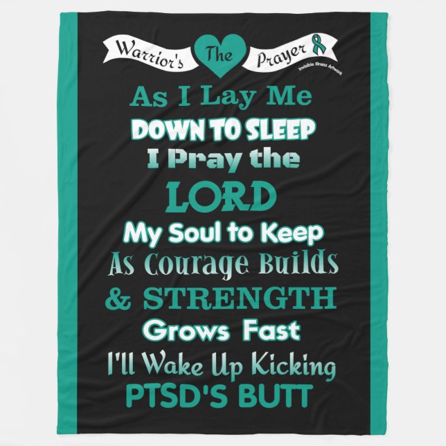 The Warrior's Prayer...PTSD Fleece Blanket (Front)