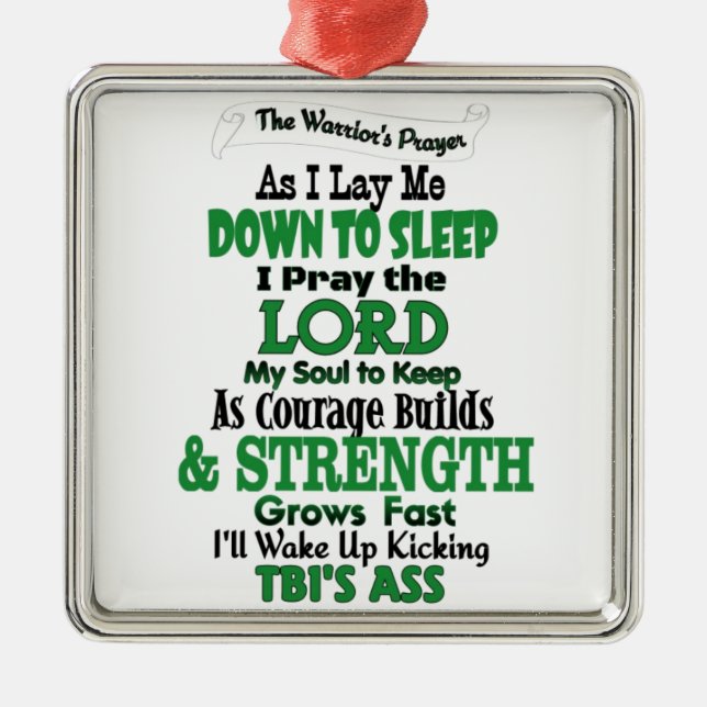 The Warrior's Prayer   TBI Metal Ornament (Front)