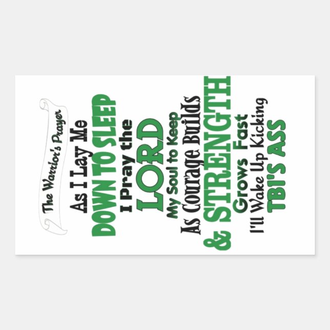 The Warrior's Prayer   TBI Sticker (Front)