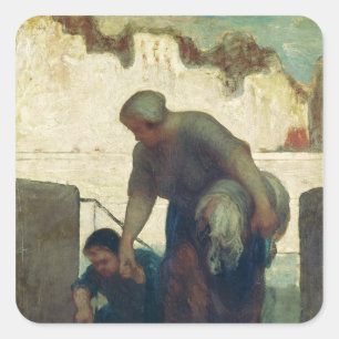 The Washerwoman, c.1860-61 Square Sticker